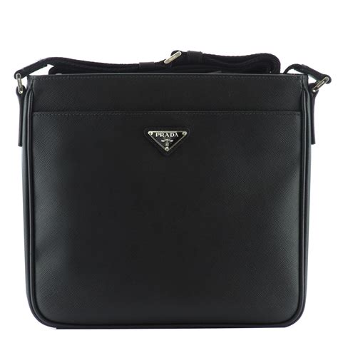 prada black leather mens messenger bag essentials|Prada shoulder bag for men.